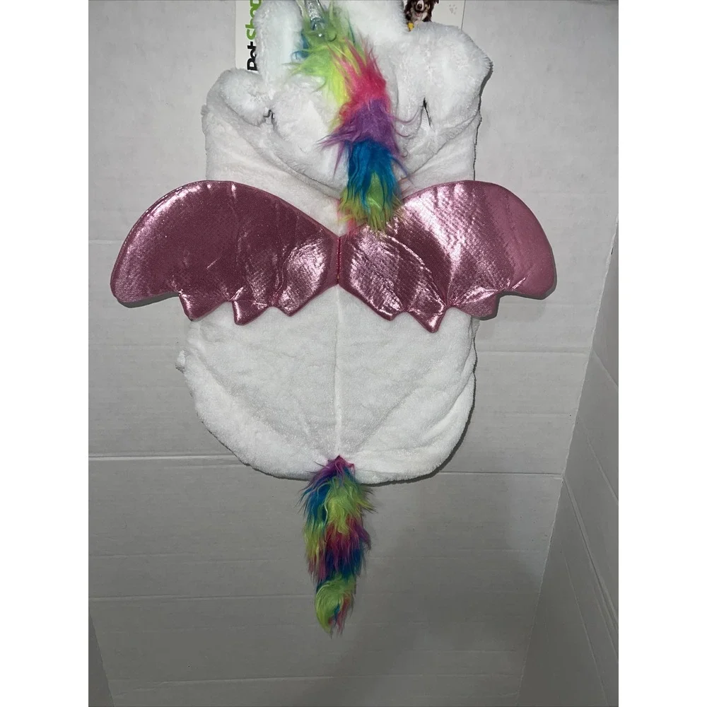 Pet Shoppe Unicorn Dog Costume White Pink Wings Rainbow Mane ML WIC 646220